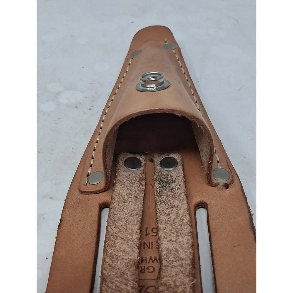 16 oz Brass Plumb-Bob with Steel Tip and Leather Holster CST PLUS Gammon Reel